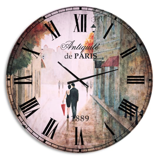 Designart Paris Romance Couples II Wall Clock